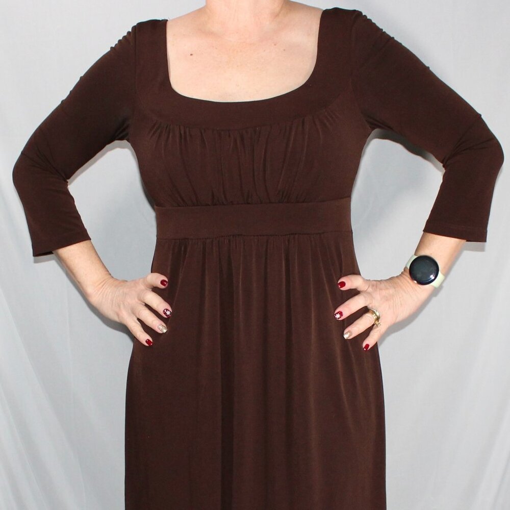 AGB Brown Empire Waist Dress - Size 6